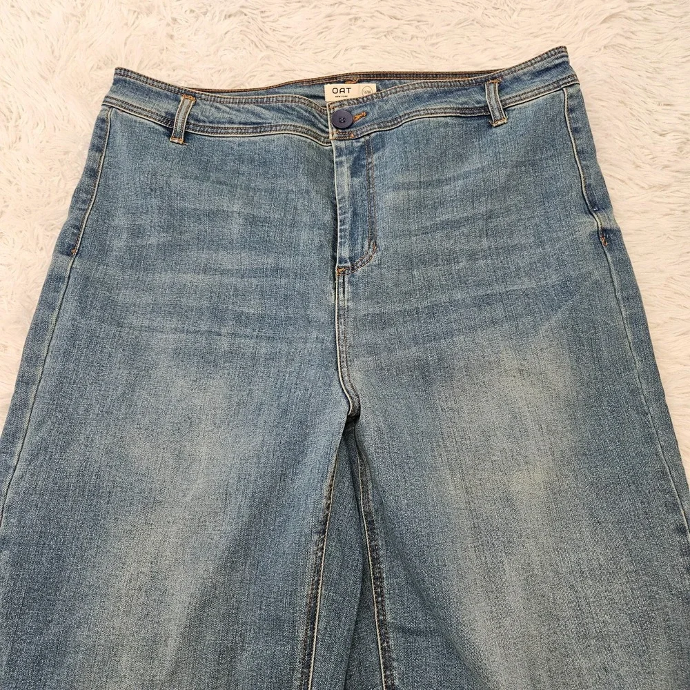 NWOT OAT‎ NY Women's Sz 16W Med Wash High Rise Wide Leg Cropped Jeans - Picture 3 of 12